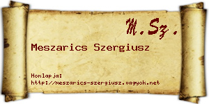 Meszarics Szergiusz névjegykártya